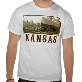 Covered Wagon Pioneers in Kansas T-Shirt